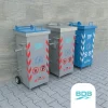 120 LT Metal Galvaniz Çöp Konteyneri