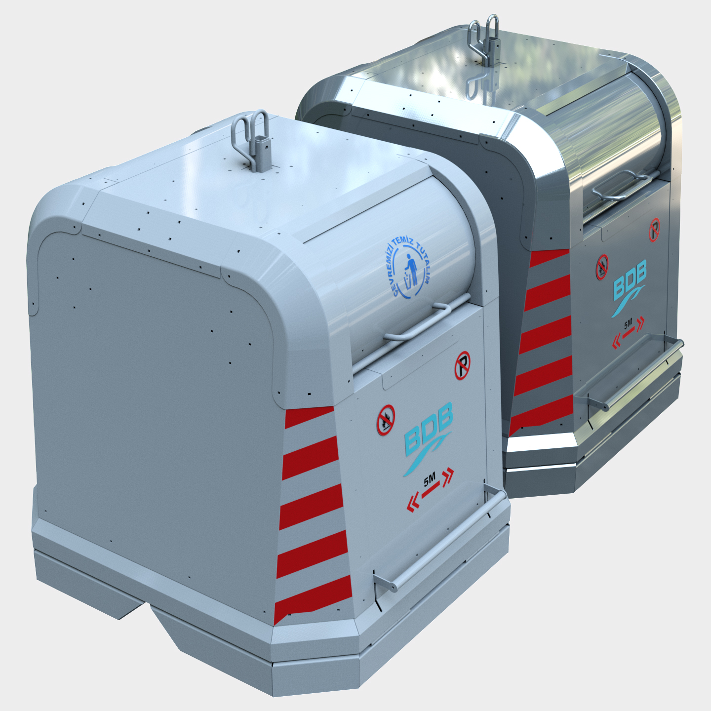 3000 LT AboveGround Trash Container BDB Metal