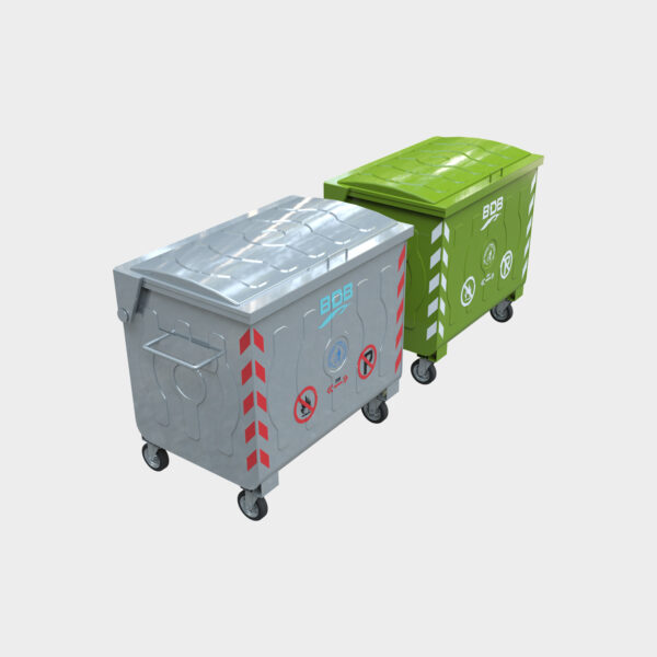 770 LT Galvanized Metal Trash Container With Damper Lid