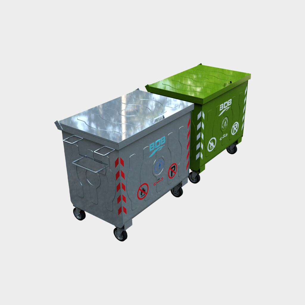 Environmental Metal Containers 770 LT Metal Galvanized Garbage Container - BDB Metal