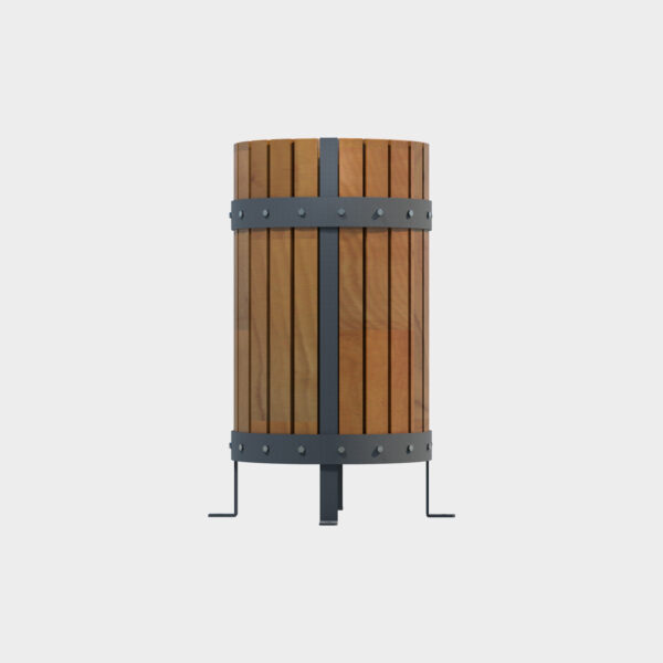 Wooden Round Trash Can