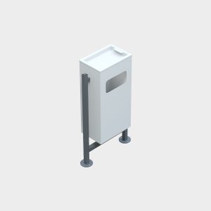 Square Trash Can with Profile Feet