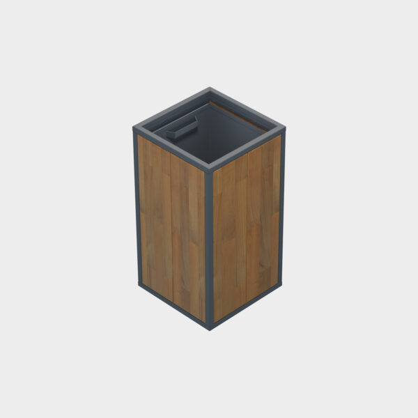 Wooden Cube Trash Can