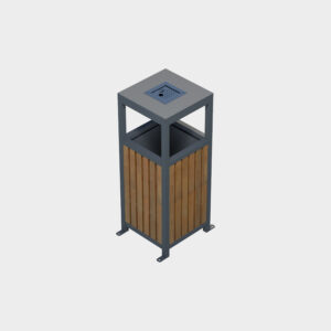 Wooden Closed Trash Can