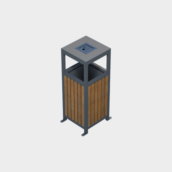 Wooden Closed Trash Can