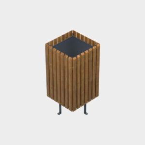 Wooden Fence Model Trash Bin