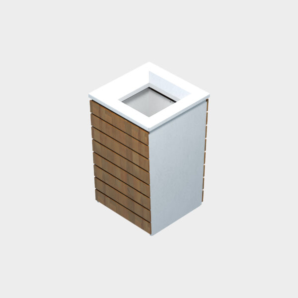 Horizontal Wooden Trash Can
