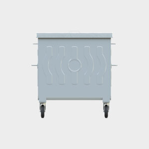 1100 LT Metal Galvanized Waste Container