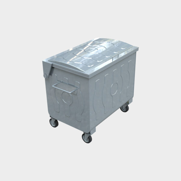 770 LT Galvanized Metal Trash Container With Damper Lid