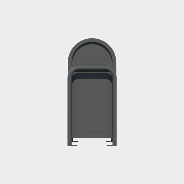 Dome-Top Wooden Trash Bin