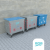 770 LT Metal Galvaniz Çöp Konteyneri