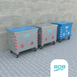 770 LT Metal Galvaniz Çöp Konteyneri