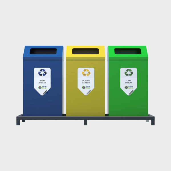 Standard 3-Piece Recycling Bin Set