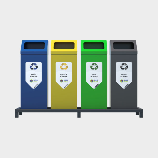 Standard 4-Piece Recycling Bin Set