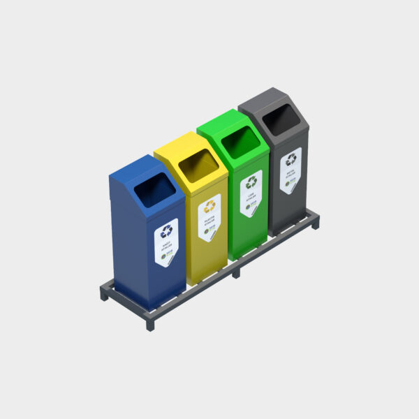 Standard 4-Piece Recycling Bin Set