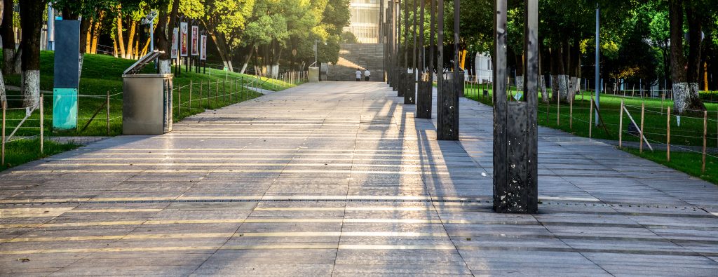 winding road through city park 2