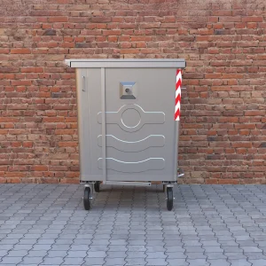 1100 LT Tray-Type Galvanized Metal Waste Container with Metal Lid 6 1 5 2