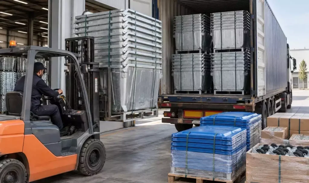 Wholesale Galvanized Waste Containers en 840 en 1461 guide